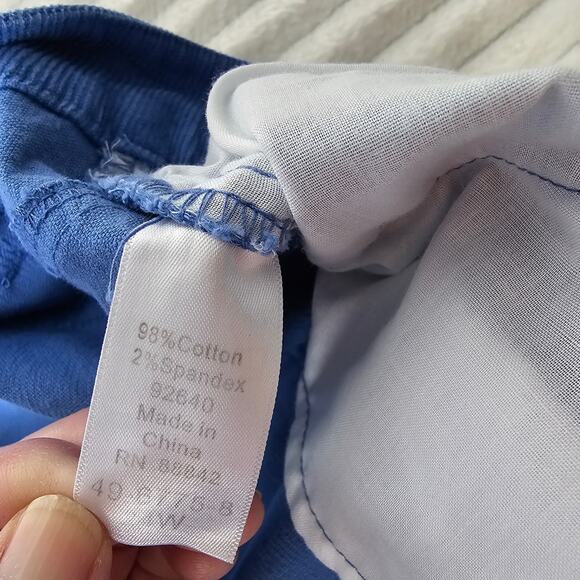 Woman Within Blue Corduroy Pants 22W Flare Leg Stretch Cotton Blend - Picture 10 of 12